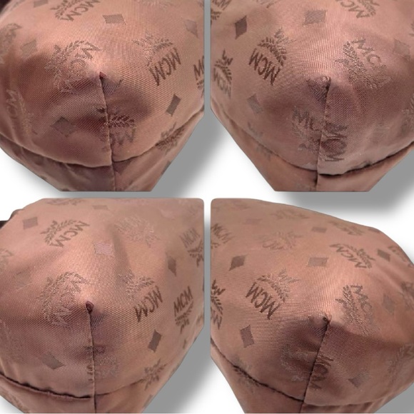 MCM Vintage Drawstring Handbag Brown Nylon Leather Trim Germany - Picture 12 of 13